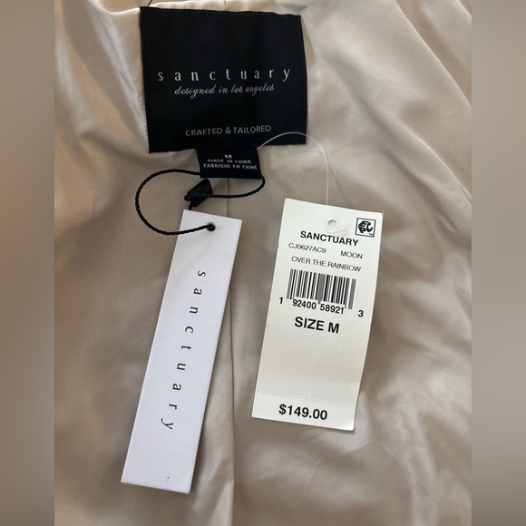 SANCTUARY Womens Beige Fur Button Up Coat Size M. - Picture 4 of 5